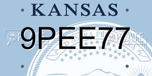 9PEE77 Kansas License Plate