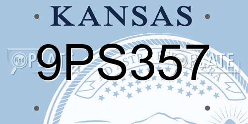 9PS357 Kansas License Plate