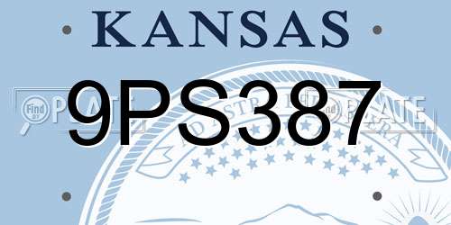 9PS387 Kansas License Plate