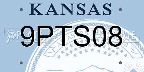 9PTS08 Kansas License Plate