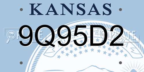 9Q95D2 Kansas License Plate