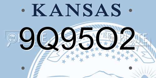 9Q95O2 Kansas License Plate