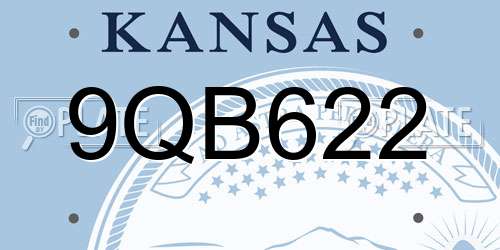 9QB622 Kansas License Plate