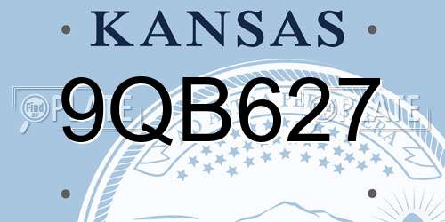 9QB627 Kansas License Plate