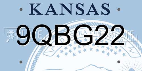 9QBG22 Kansas License Plate