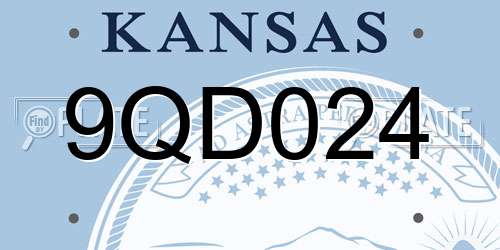9QD024 Kansas License Plate