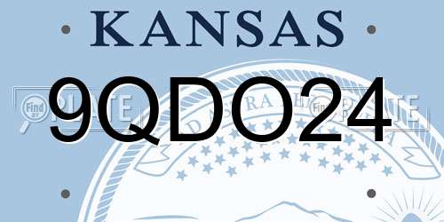 9QDO24 Kansas License Plate