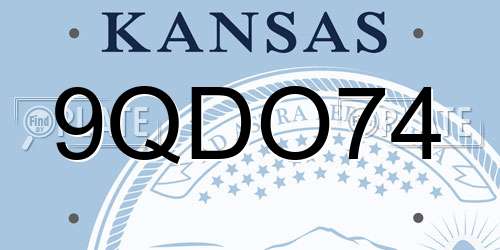9QDO74 Kansas License Plate