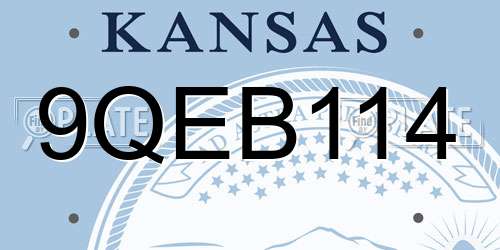 9QEB114 Kansas License Plate