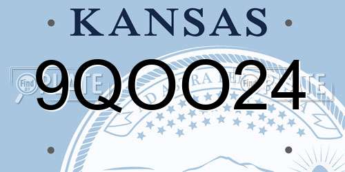 9QOO24 Kansas License Plate