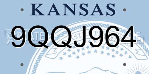 9QQJ964 Kansas License Plate