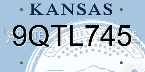 9QTL745 Kansas License Plate