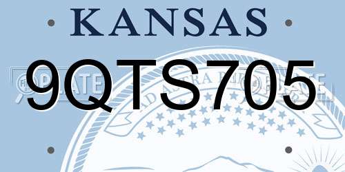 9QTS705 Kansas License Plate