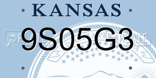 9S05G3 Kansas License Plate