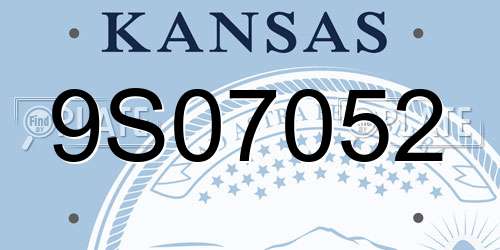 9S07052 Kansas License Plate