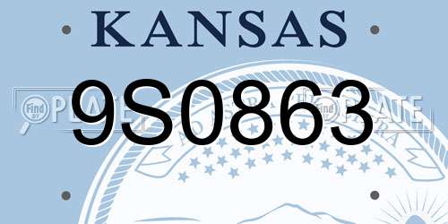9S0863 Kansas License Plate