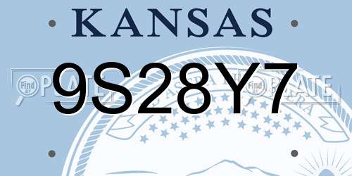 9S28Y7 Kansas License Plate