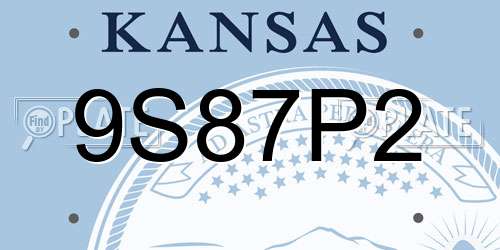 9S87P2 Kansas License Plate
