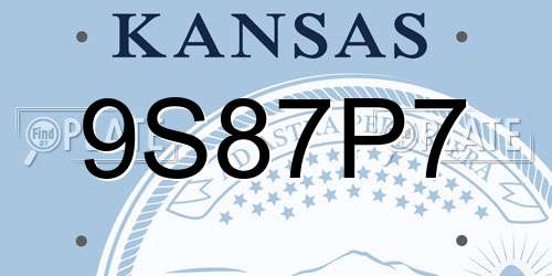 9S87P7 Kansas License Plate