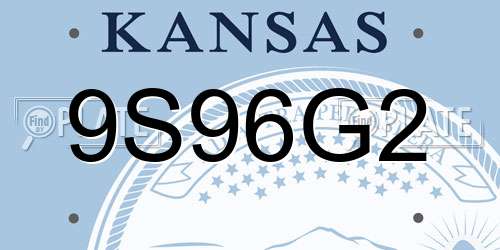 9S96G2 Kansas License Plate