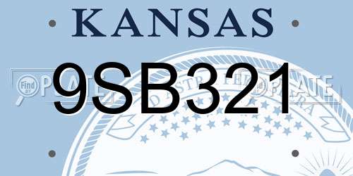9SB321 Kansas License Plate