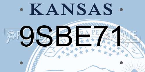 9SBE71 Kansas License Plate