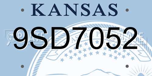 9SD7052 Kansas License Plate
