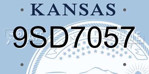 9SD7057 Kansas License Plate
