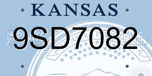 9SD7082 Kansas License Plate