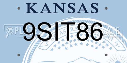 9SIT86 Kansas License Plate