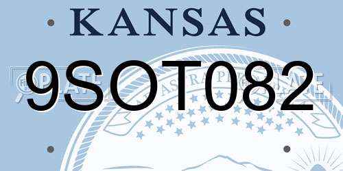 9SOT082 Kansas License Plate