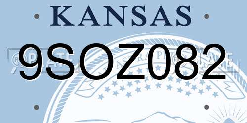 9SOZ082 Kansas License Plate