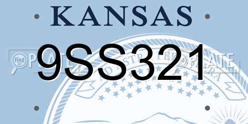 9SS321 Kansas License Plate