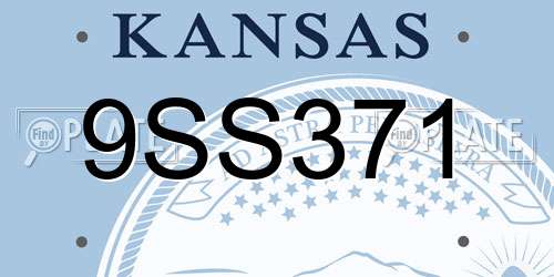 9SS371 Kansas License Plate