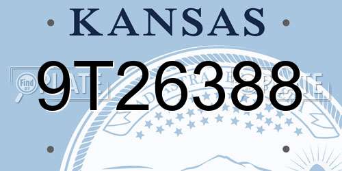 9T26388 Kansas License Plate