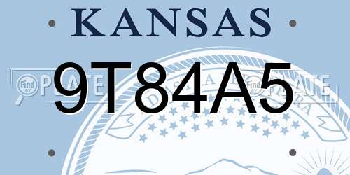 9T84A5 Kansas License Plate