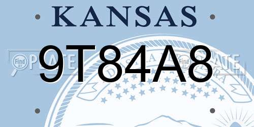 9T84A8 Kansas License Plate
