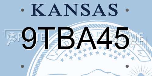 9TBA45 Kansas License Plate