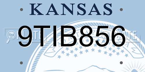 9TIB856 Kansas License Plate