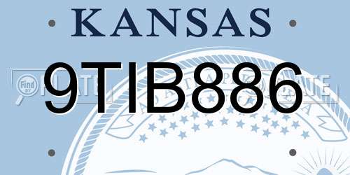 9TIB886 Kansas License Plate