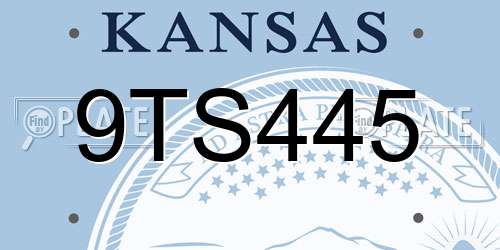 9TS445 Kansas License Plate