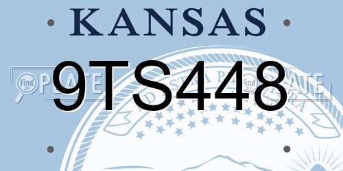 9TS448 Kansas License Plate
