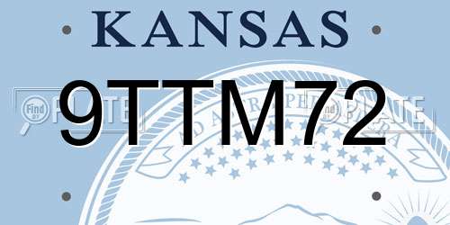 9TTM72 Kansas License Plate