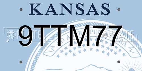 9TTM77 Kansas License Plate