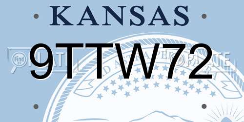 9TTW72 Kansas License Plate