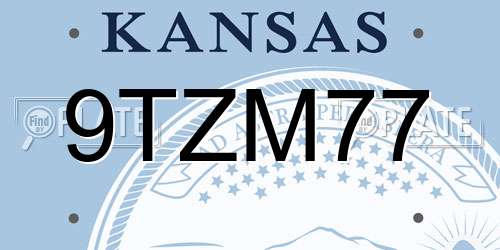 9TZM77 Kansas License Plate