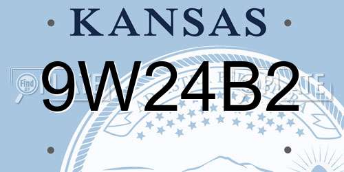 9W24B2 Kansas License Plate