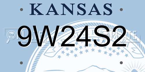 9W24S2 Kansas License Plate