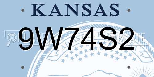 9W74S2 Kansas License Plate