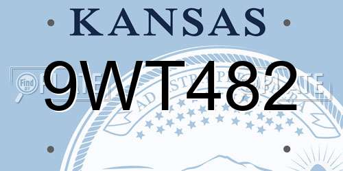 9WT482 Kansas License Plate